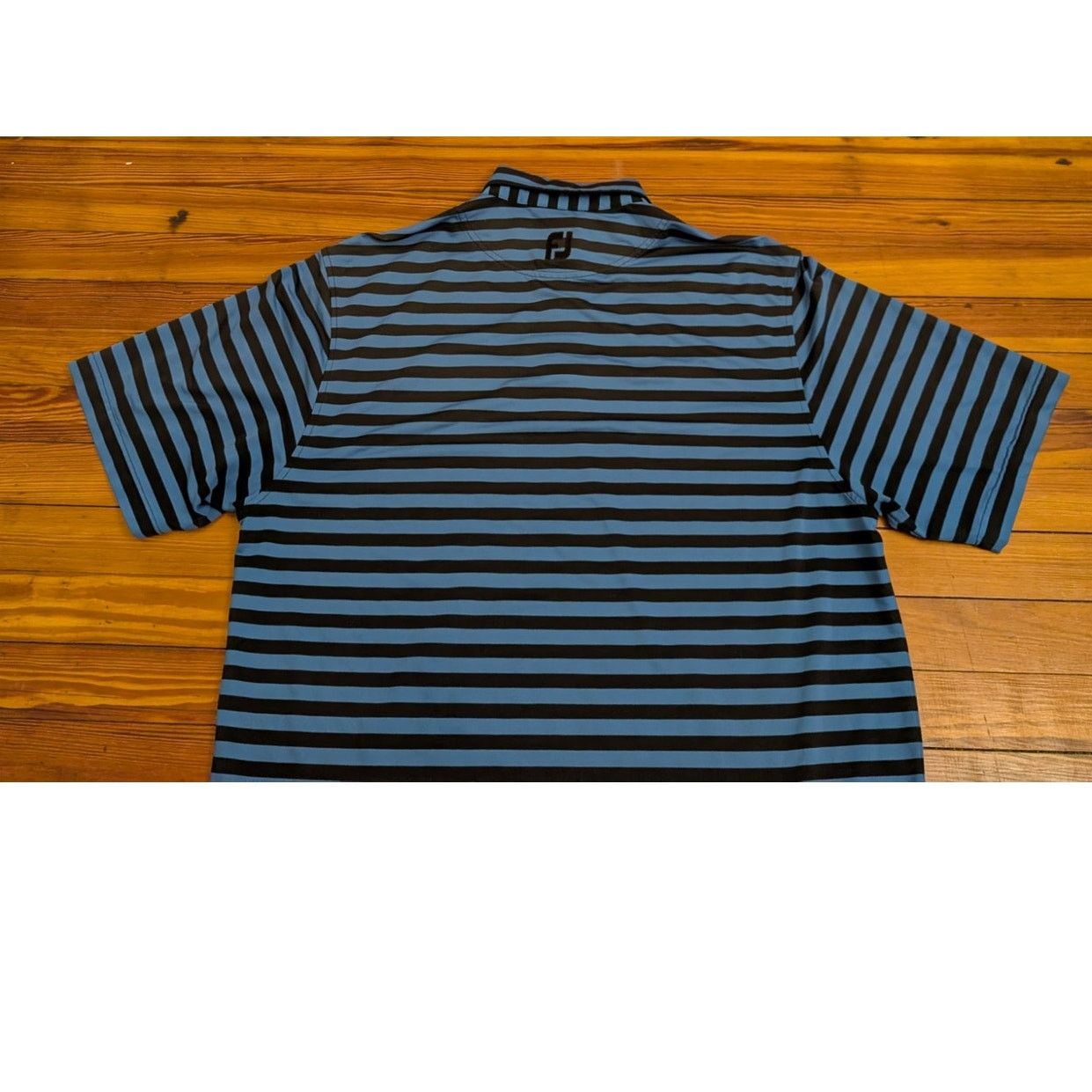 Footjoy Foot Joy Blue/Black FieldStone Mens Striped Golf Polo L Size US L / EU 52-54 / 3 - 3 Thumbnail