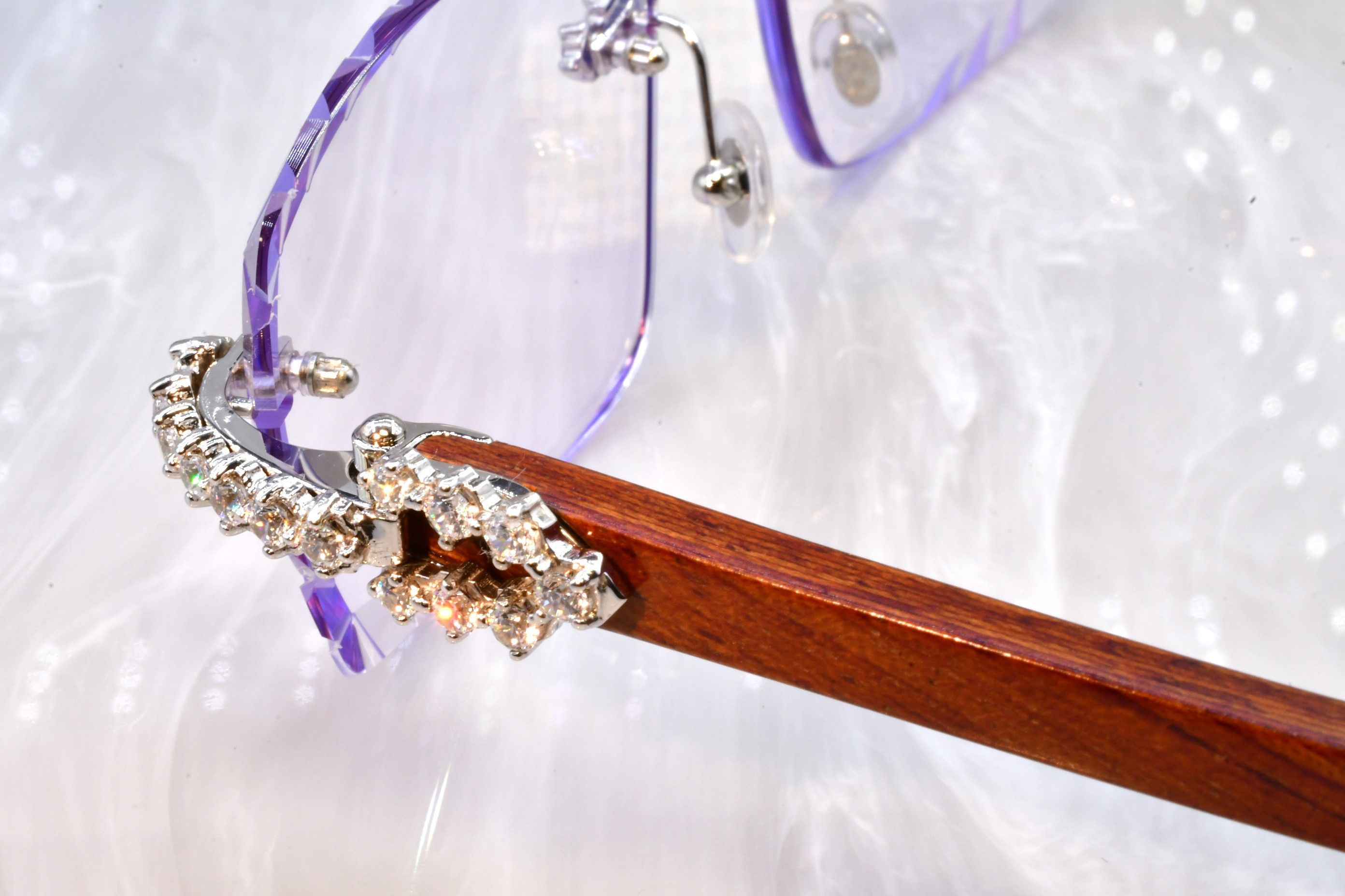 Cartier Cartier diamond cut wood sunglasses C decor buffs flooded Size ONE SIZE - 6 Thumbnail