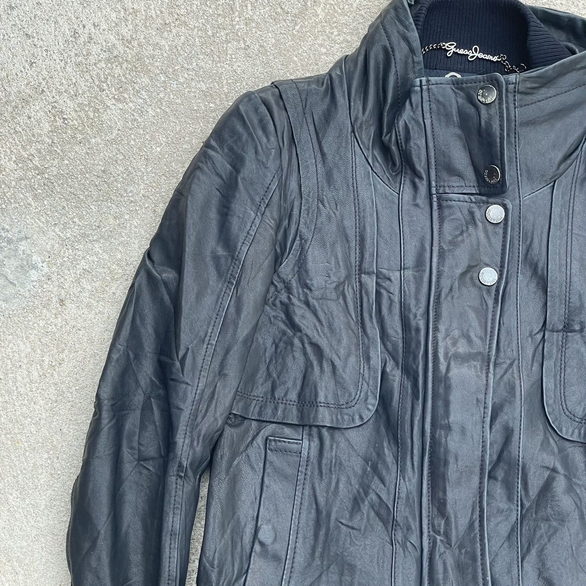 Guess “GUESS” AVANT GARDE TURTLE NECK LEATHER JACKET Size XS / US 0-2 / IT 36-38 - 1 Thumbnail