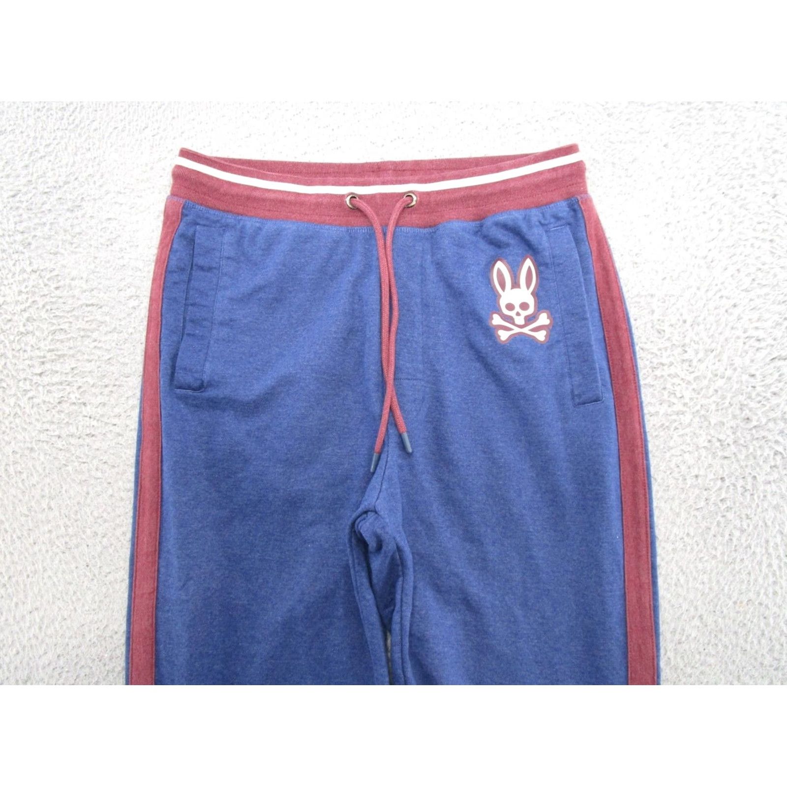 Psycho Bunny Psycho Bunny Sweatpant Jogger Mens Blue Striped Logo Drawstring Cotton Size S Size US 29 - 3 Thumbnail