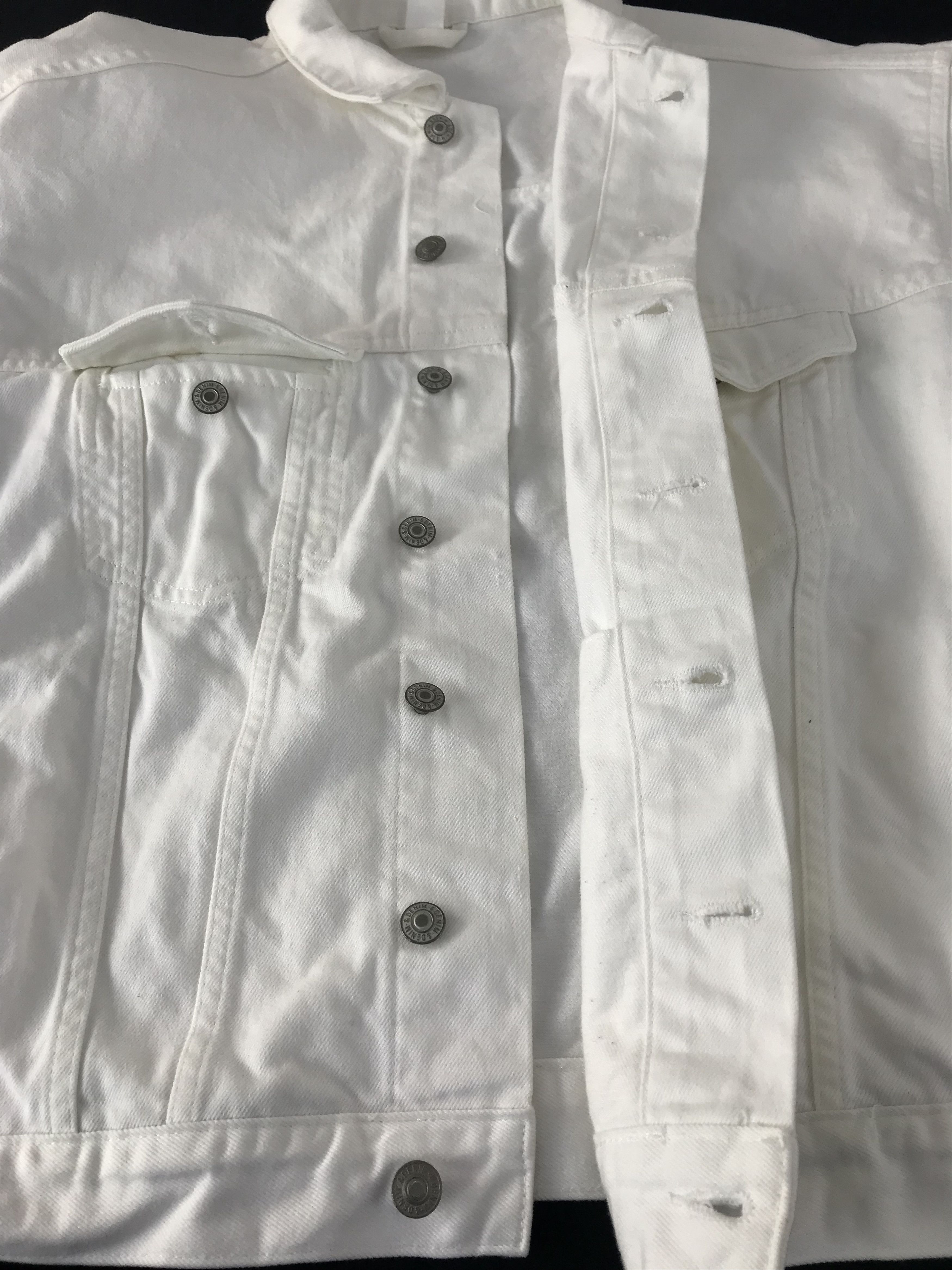 Zara Zara White Denim Jacket Trucker Streetwear Fashion Size S / US 4 / IT 40 - 5 Thumbnail
