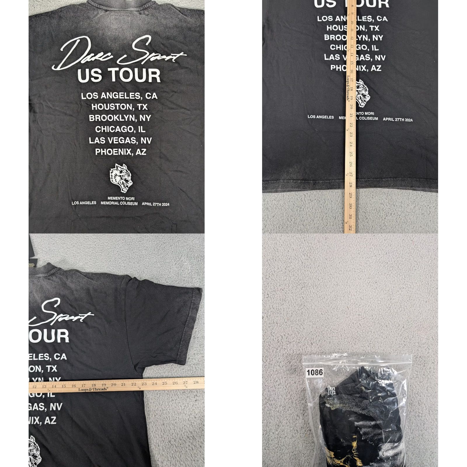 Darc Sport Darc Sport Shirt Mens Medium Black Memento Mori US Tour Coliseum 2024 Graphic Tee Size US M / EU 48-50 / 2 - 8 Thumbnail