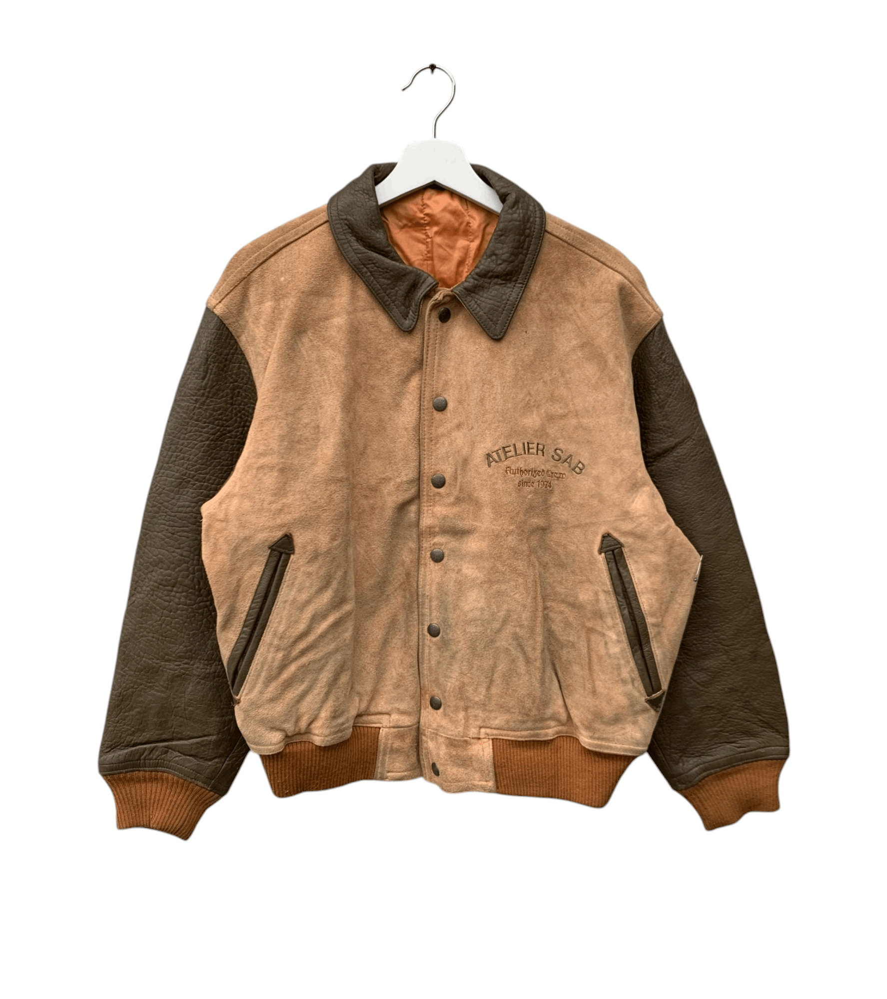 Japanese Brand Vtg Embroidery Atelier Sab Leather Varsity Jacket Size US M / EU 48-50 / 2 - 2 Thumbnail