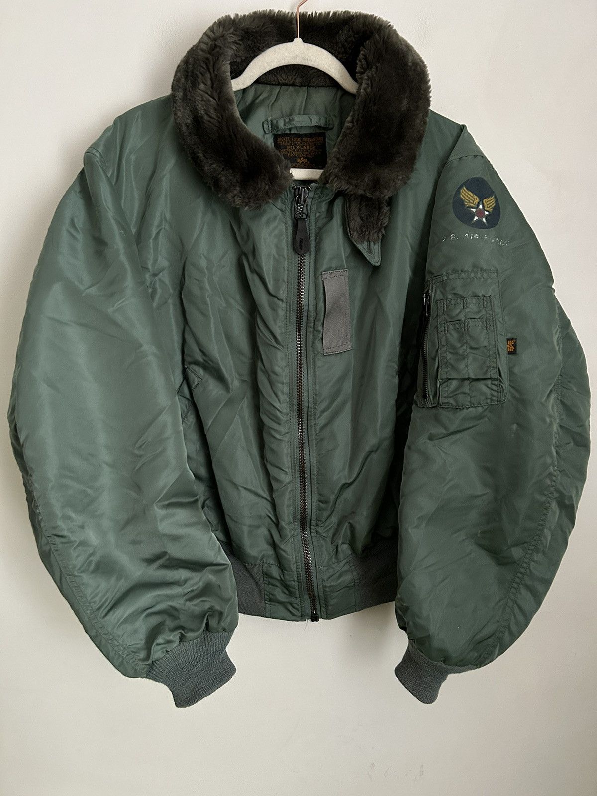 image of Alpha Industries U.s. Air Force 80's B-15D Bomber Jacket in Green, Men's (Size XL)