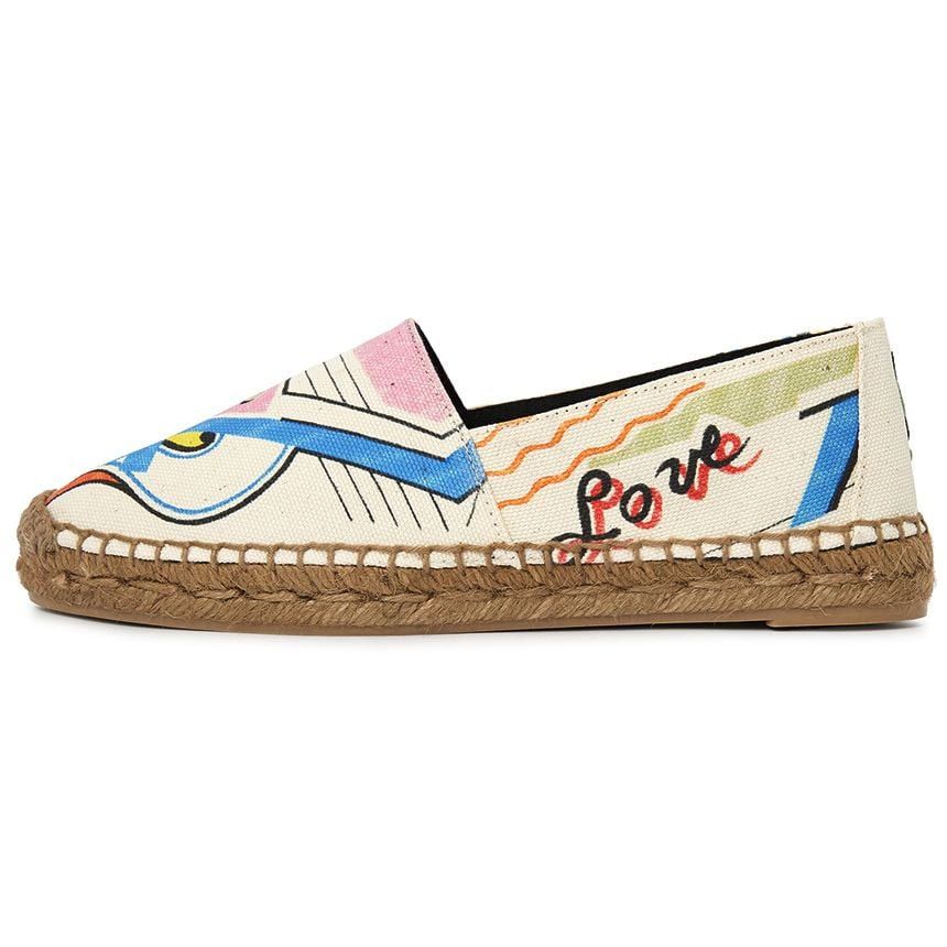Saint Laurent Paris o1bcso1str1124 Cassandre Embroidered Espadrilles in Ivory Size US 7.5 / IT 37.5 - 6 Thumbnail