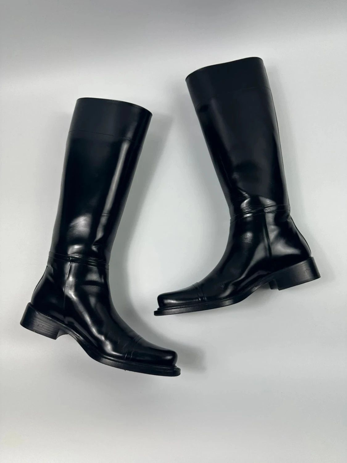 Prada Prada SS2014 Black Leather Vernis Patent Boots Pointy Toe Size US 6 / IT 36 - 6 Thumbnail