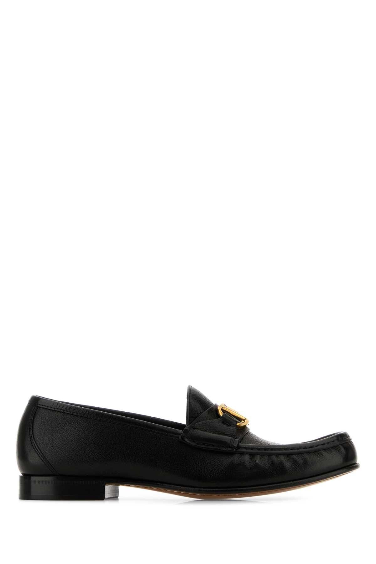 Valentino Black Leather Vlogo Loafers Size US 6 / IT 36 - 1 Thumbnail