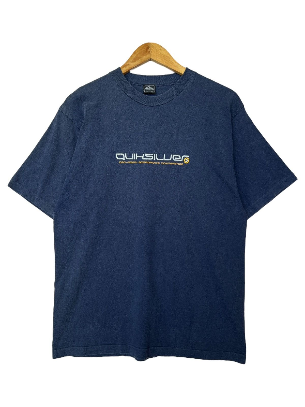 Quiksilver Vintage 90s Quiksilver Spellout Navy Tees Skate Surf Tees Size US M / EU 48-50 / 2 - 2 Thumbnail