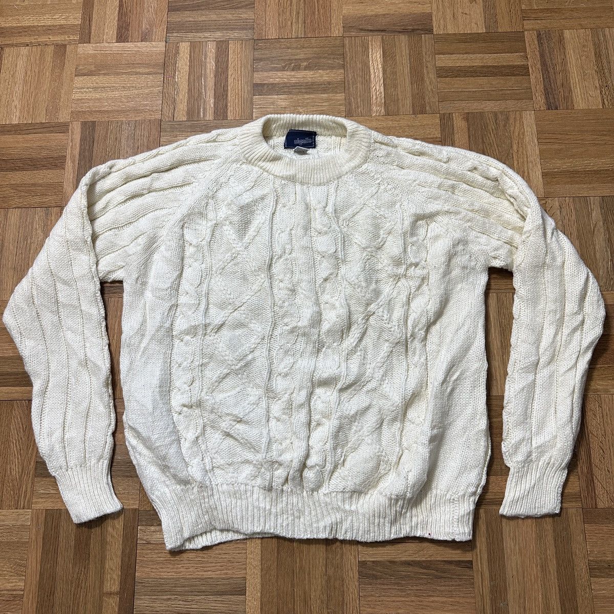 Vintage Vintage Sigallo cable knit sweater Size US L / EU 52-54 / 3 - 1 Thumbnail