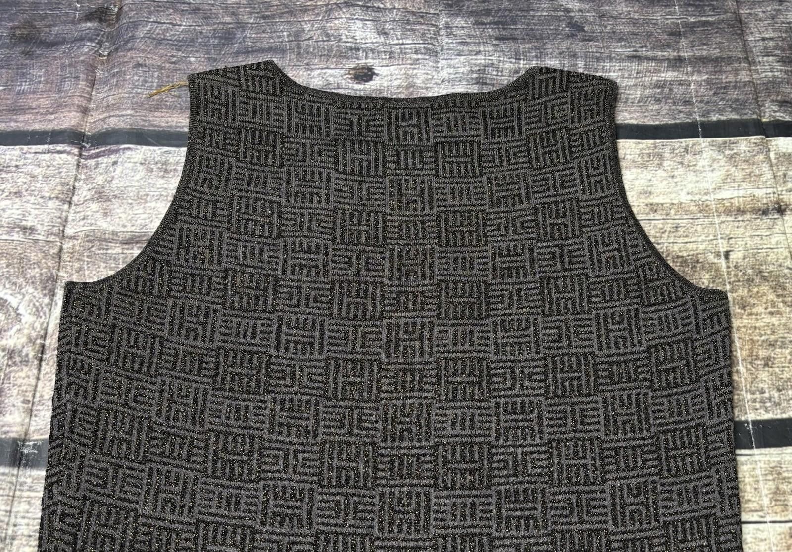 Alfani Y2K Alfani Top Womens Medium Silk Metallic Geometric Keyhole Size M / US 6-8 / IT 42-44 - 7 Thumbnail