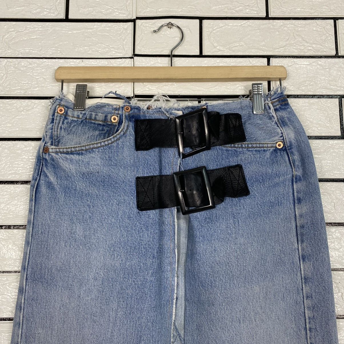 Needles 🔥DISTRESSED DESIGN DENIM LONG SKIRT REBUILD BY NEEDLES Size 28" / US 6 / IT 42 - 15 Thumbnail