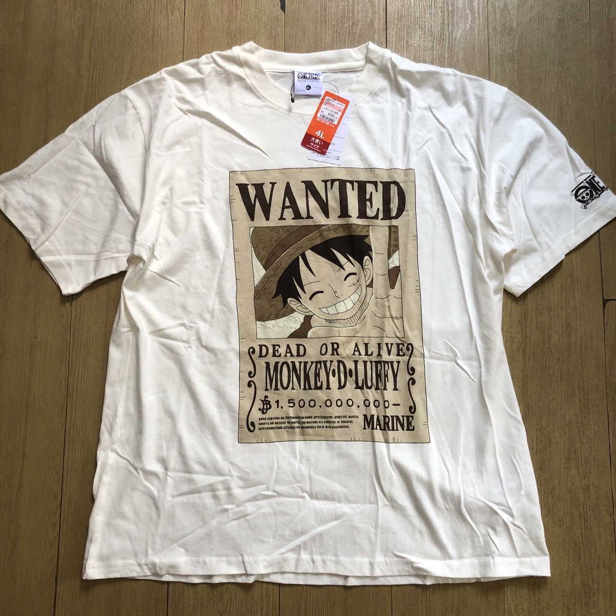 Anime Vintage One Piece Wanted Monkey D Luffy Poster Promo Tshirts Size US XXL / EU 58 / 5 - 1 Thumbnail