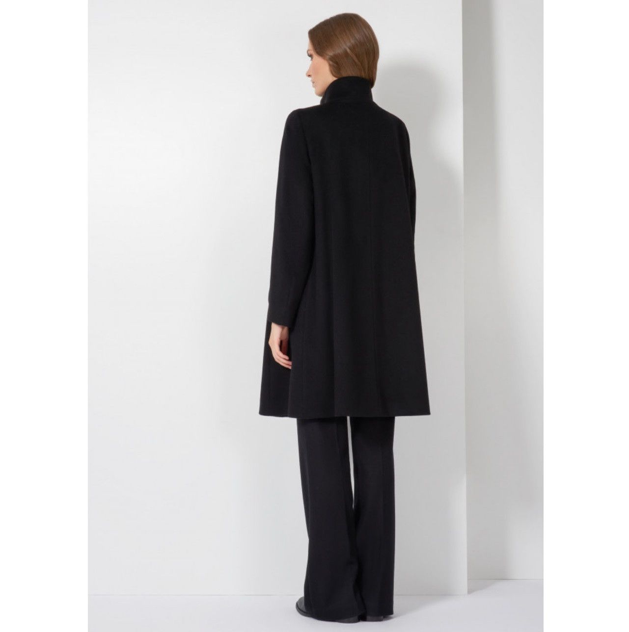 Cinzia Rocca Iconic Black Coat Cashmere blend Size XXL / US 16-18 / IT 52-54 - 3 Thumbnail