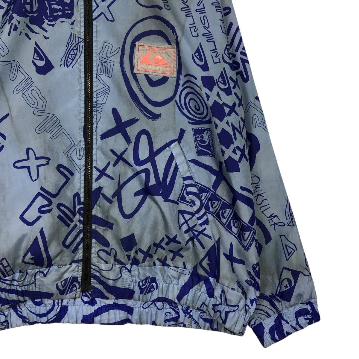 Quiksilver 🔥VINTAGE BOMBER JACKET ZIPPER QUICKSILVER OVERPRINT Size US L / EU 52-54 / 3 - 7 Thumbnail
