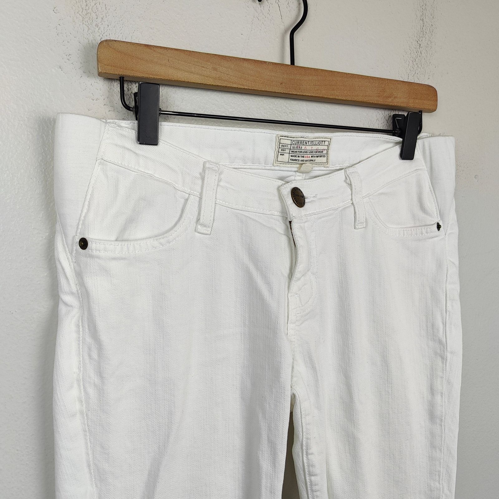 Other Hatch x Current Elliott Maternity Stiletto Jeans 29 White Size 29" - 2 Thumbnail