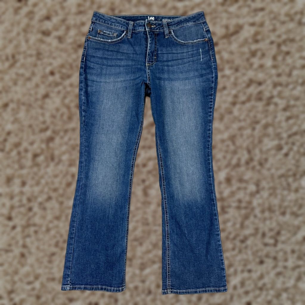 Lee Lee Jeans Women 28 Blue Denim Bootcut Riders 28x27 Mid Rise Cotton Blend Size 28" / US 6 / IT 42 - 1 Thumbnail