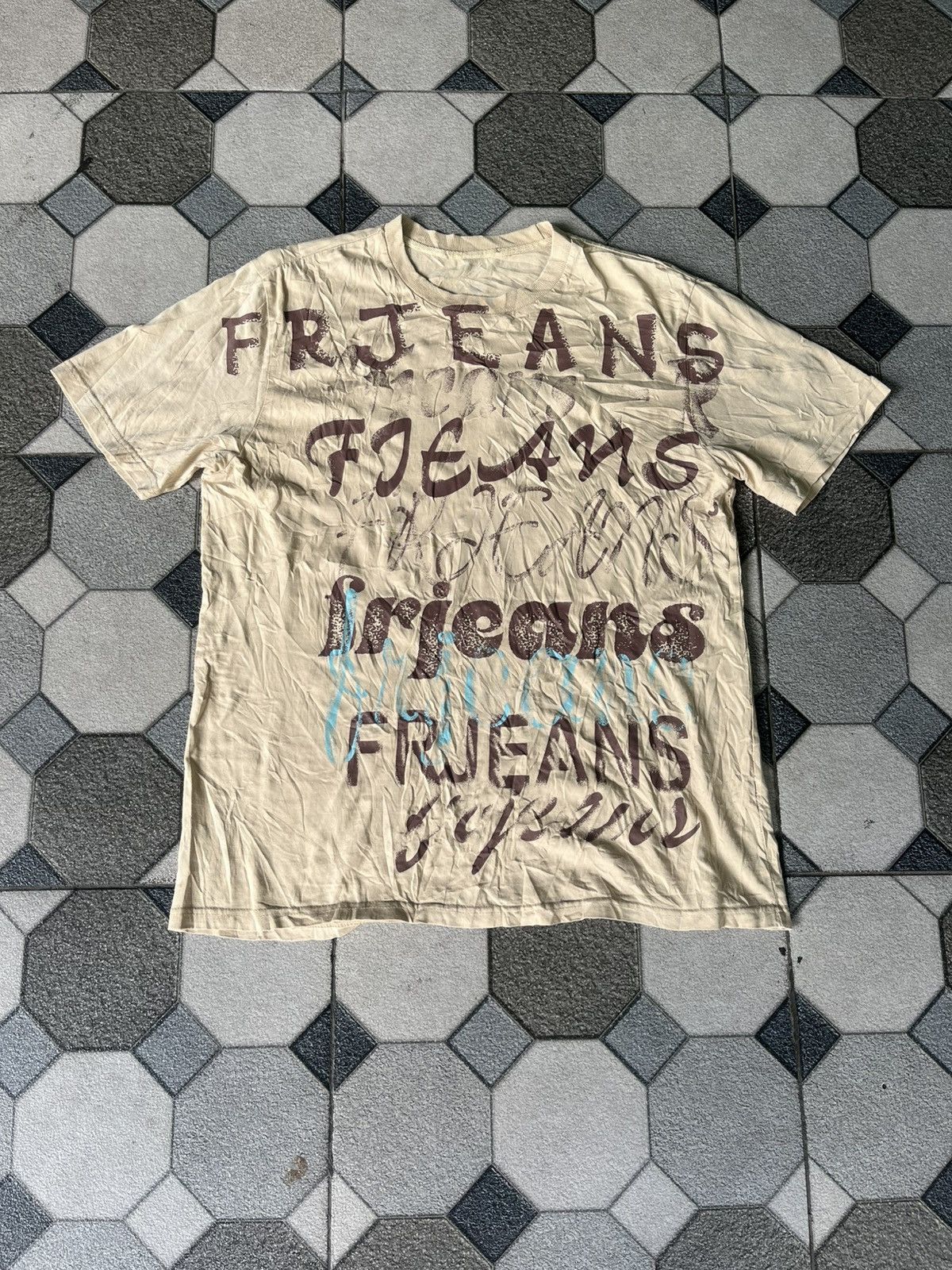 Hysteric Glamour Japanese Vintage FRJ Jeans poem t shirt Size US L / EU 52-54 / 3 - 4 Thumbnail