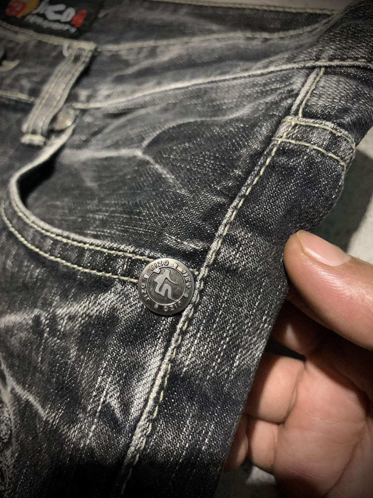 Japanese Brand Jizo bosatsu the master of hell embroidery y2k jeans Size US 31 - 9 Thumbnail