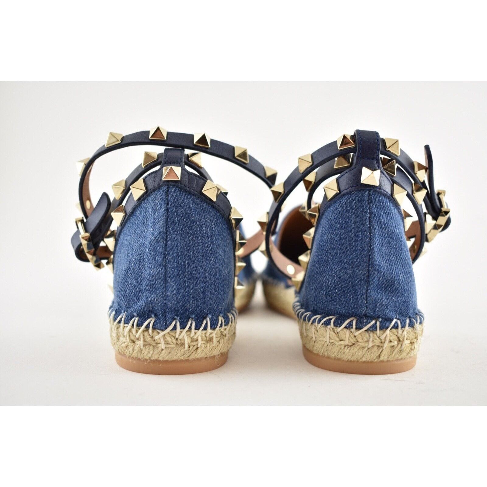 Valentino Valentino Rockstud Blue Denim Jean Wrap Around Ankle Size US 7 / IT 37 - 11 Thumbnail