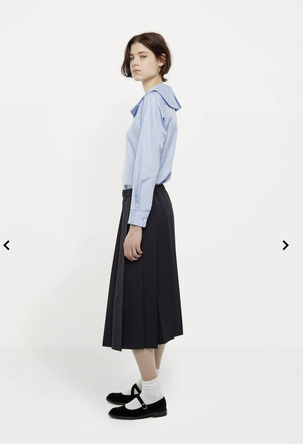Comme des Garcons Girl Comme Des Garçons Girl Navy Pleated Wool Skirt Size 26" / US 2 / IT 38 - 2 Thumbnail