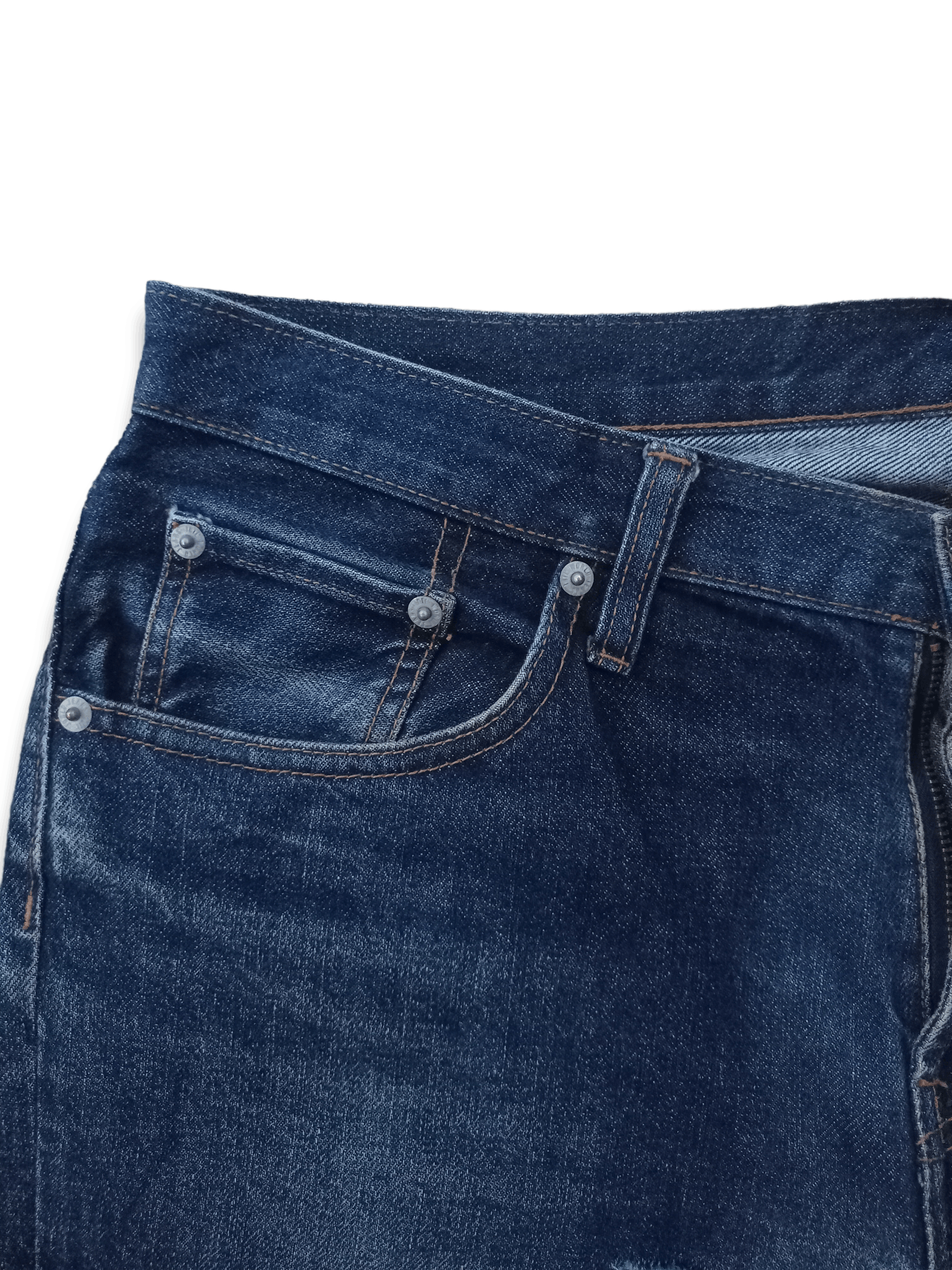 GU × Japanese Brand Vintage Japanese Gu Blue Wash Distressed Jeans 34x27 Size US 34 / EU 50 - 4 Thumbnail