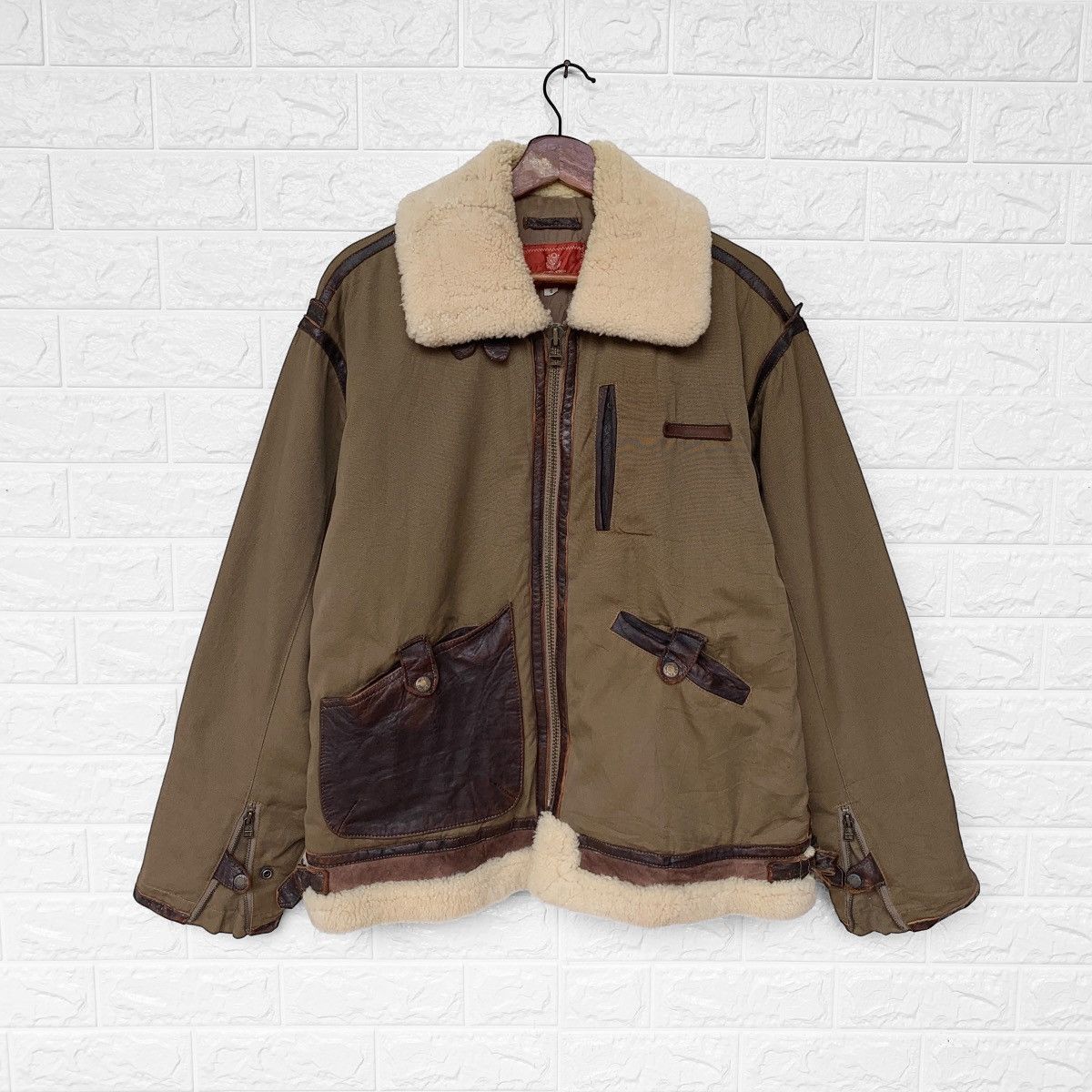 Avirex Vintage Avirex B 3 Sherpa X Canvas Sheepskin Flight Jacket Size US L / EU 52-54 / 3 - 4 Thumbnail