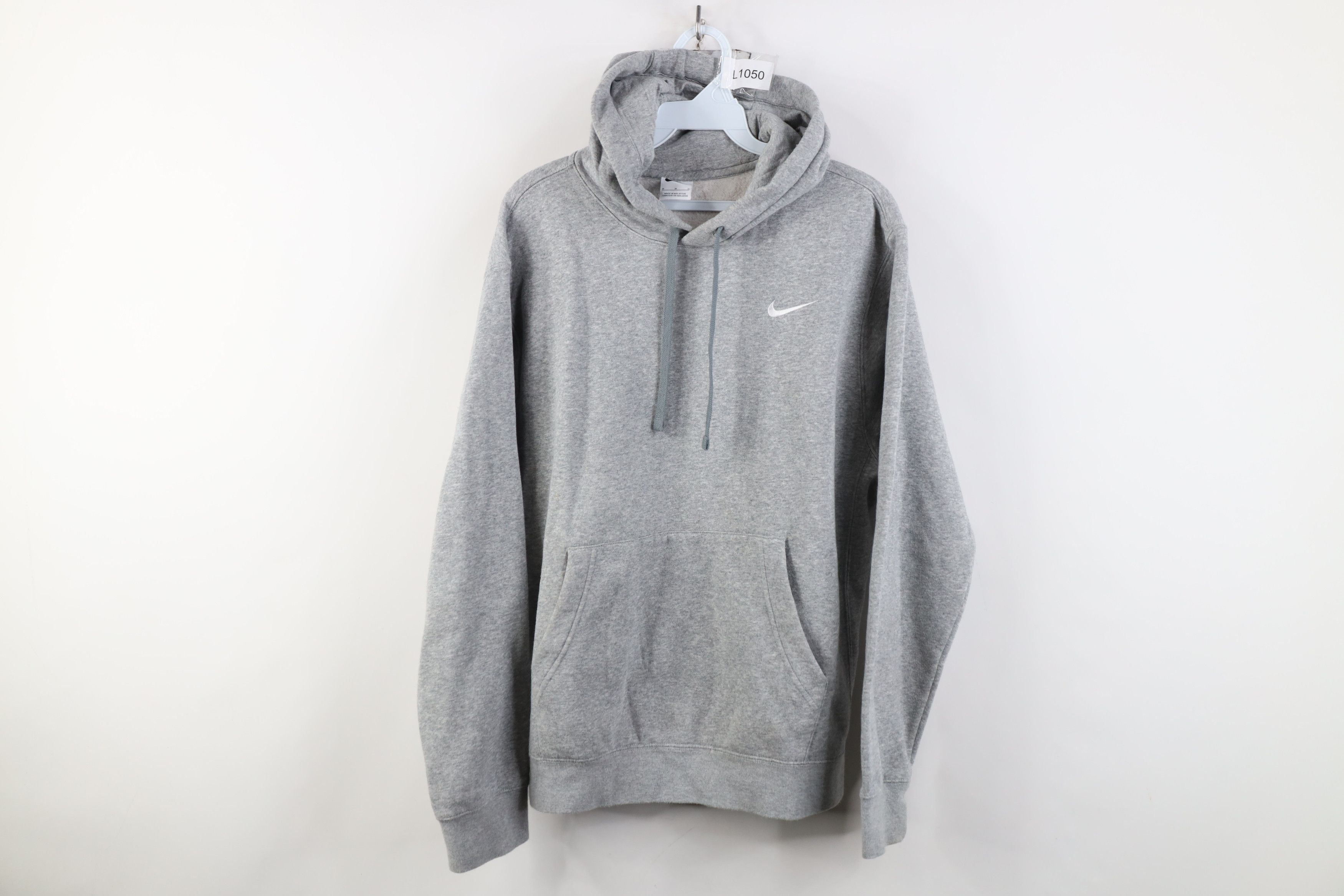 Nike Vintage Y2K Nike Mini Swoosh Hoodie Sweatshirt Heather Gray Size US M / EU 48-50 / 2 - 1 Thumbnail
