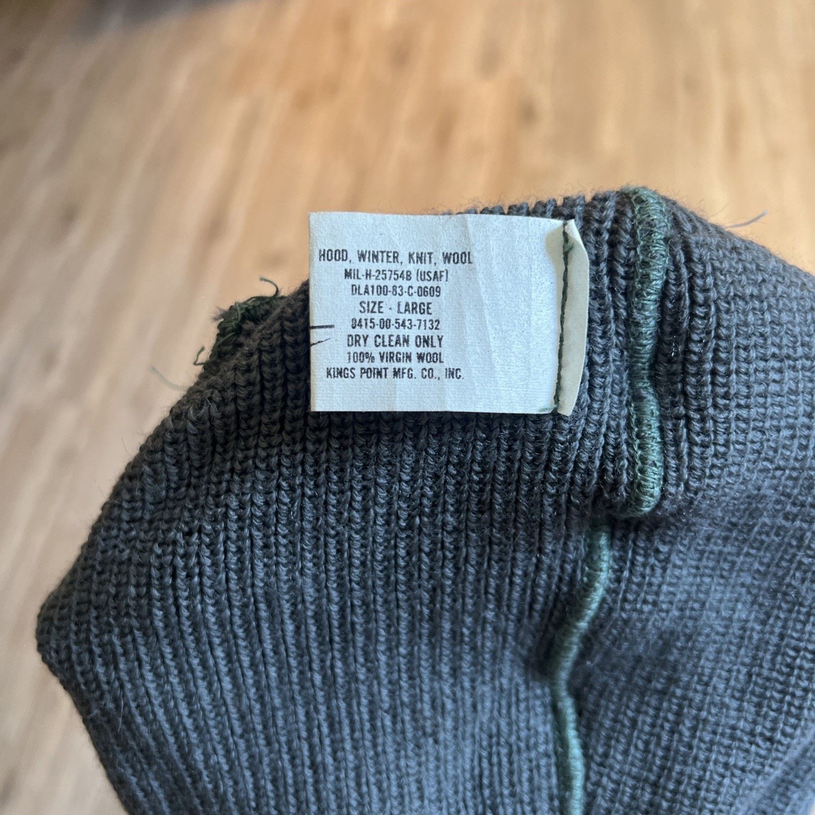 The Unbranded Brand Vintage 1983 US Gray Wool Balaclava Knit Hood Military Cap L Size ONE SIZE - 14 Thumbnail