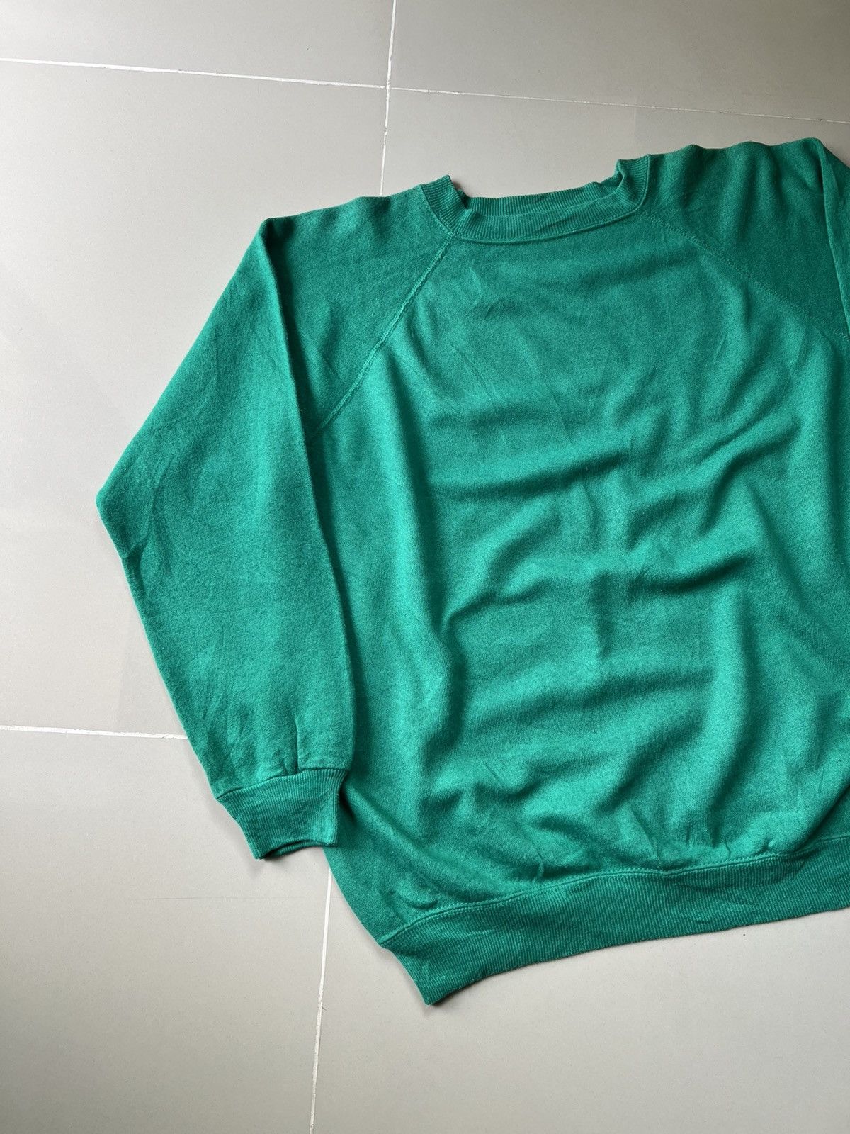 Vintage 80s Green Blank Crewneck Size US L / EU 52-54 / 3 - 5 Thumbnail