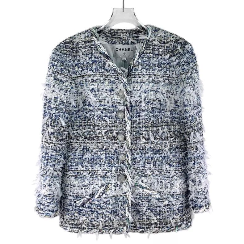 Chanel Chanel Waterfall Series Blue Tassel Cotton Single-breasted Size XS / US 0-2 / IT 36-38 - 1 Thumbnail