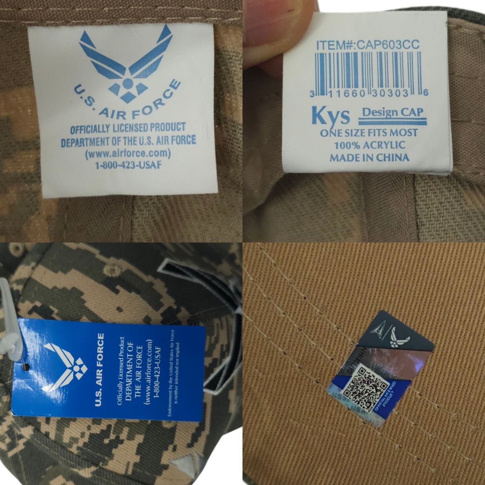 Other US Air Force Hat Cap OSFM Camo ACU Digital Licensed Size ONE SIZE - 8 Thumbnail