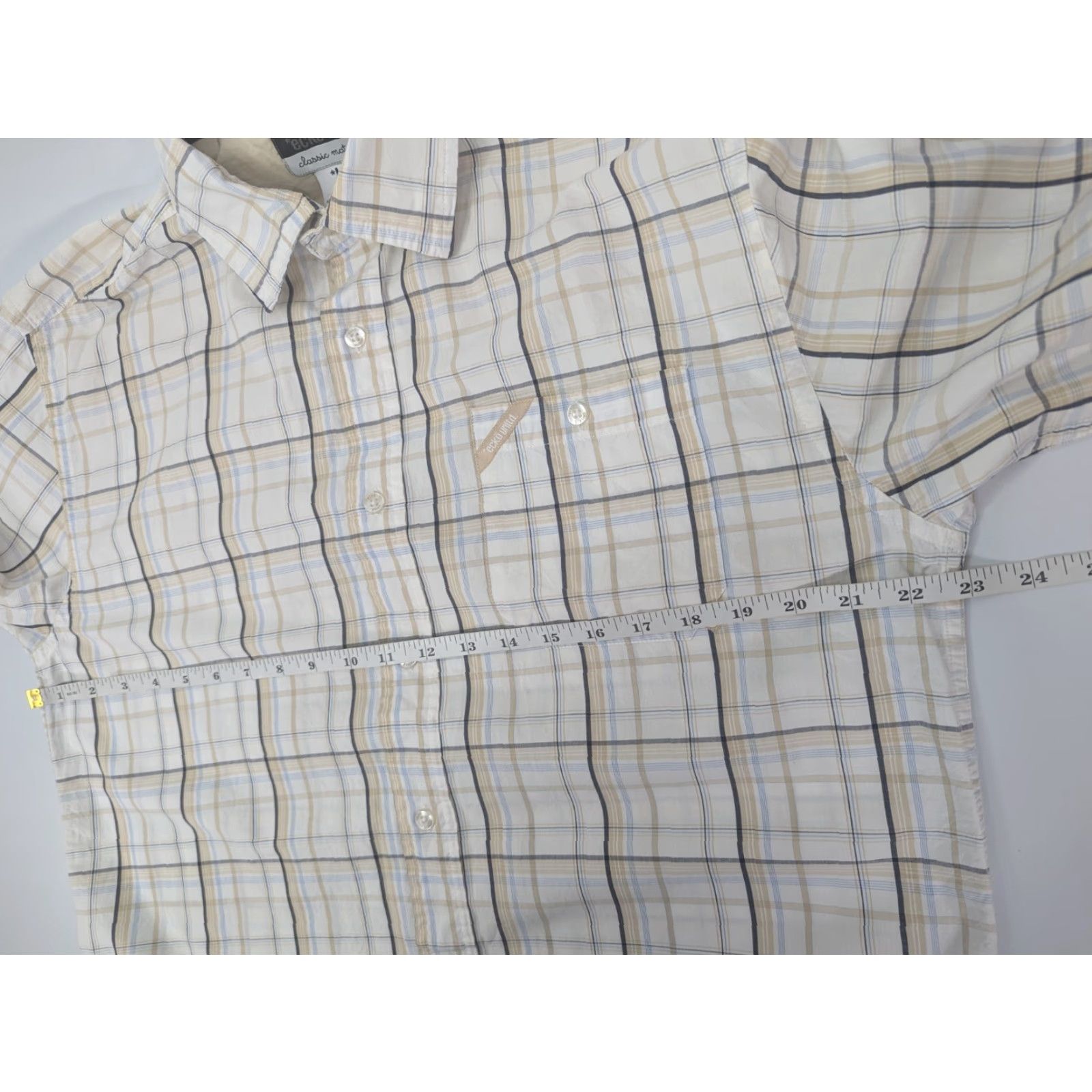 Ecko Unltd. VINTAGE Ecko Unltd Beige White Plaid Long Sleeve Button Front Cotton Shirt Men's L Size US L / EU 52-54 / 3 - 5 Thumbnail