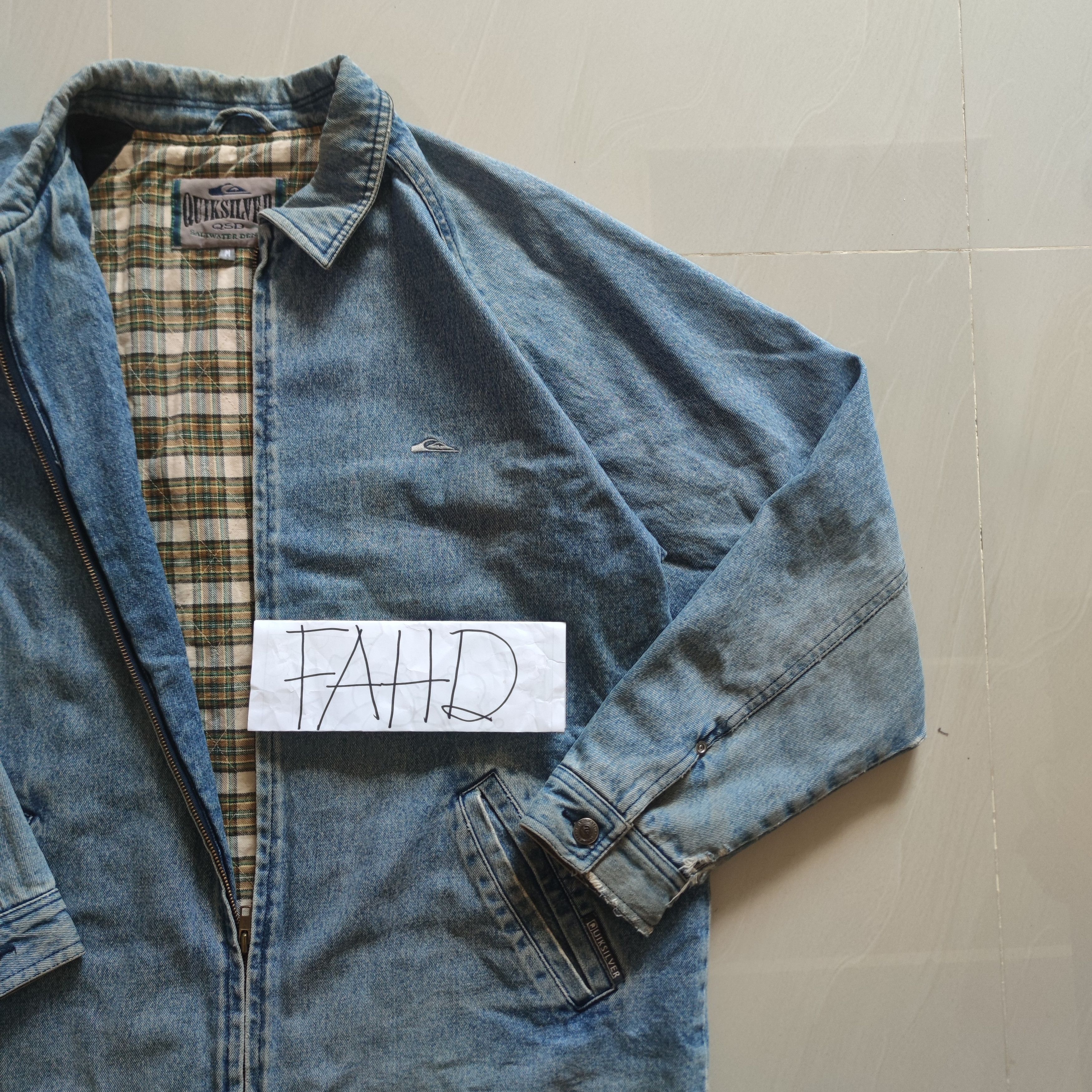 Quiksilver × Vintage VINTAGE 90S QUIKSILVER SALTWATER DENIM JACKET Size US M / EU 48-50 / 2 - 8 Thumbnail
