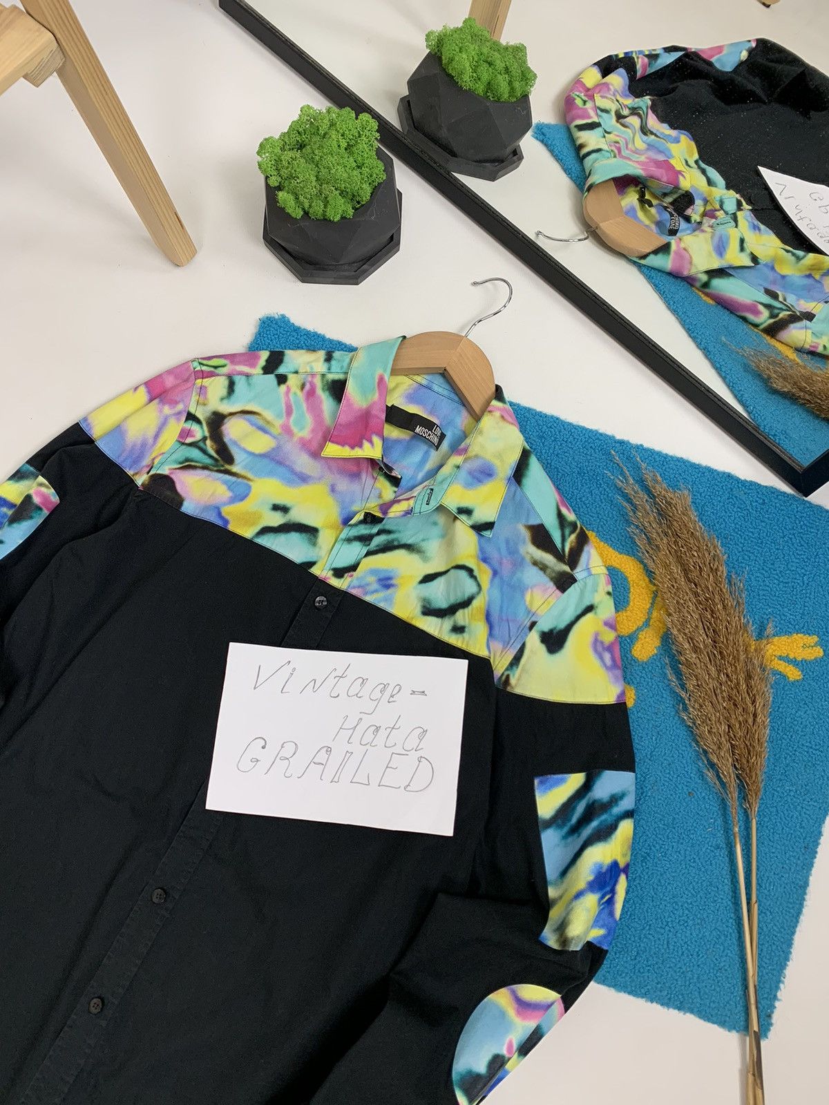Designer × Moschino Avant Garde Love Moschino Psychodelic Printed Shirt Size US L / EU 52-54 / 3 - 11 Thumbnail