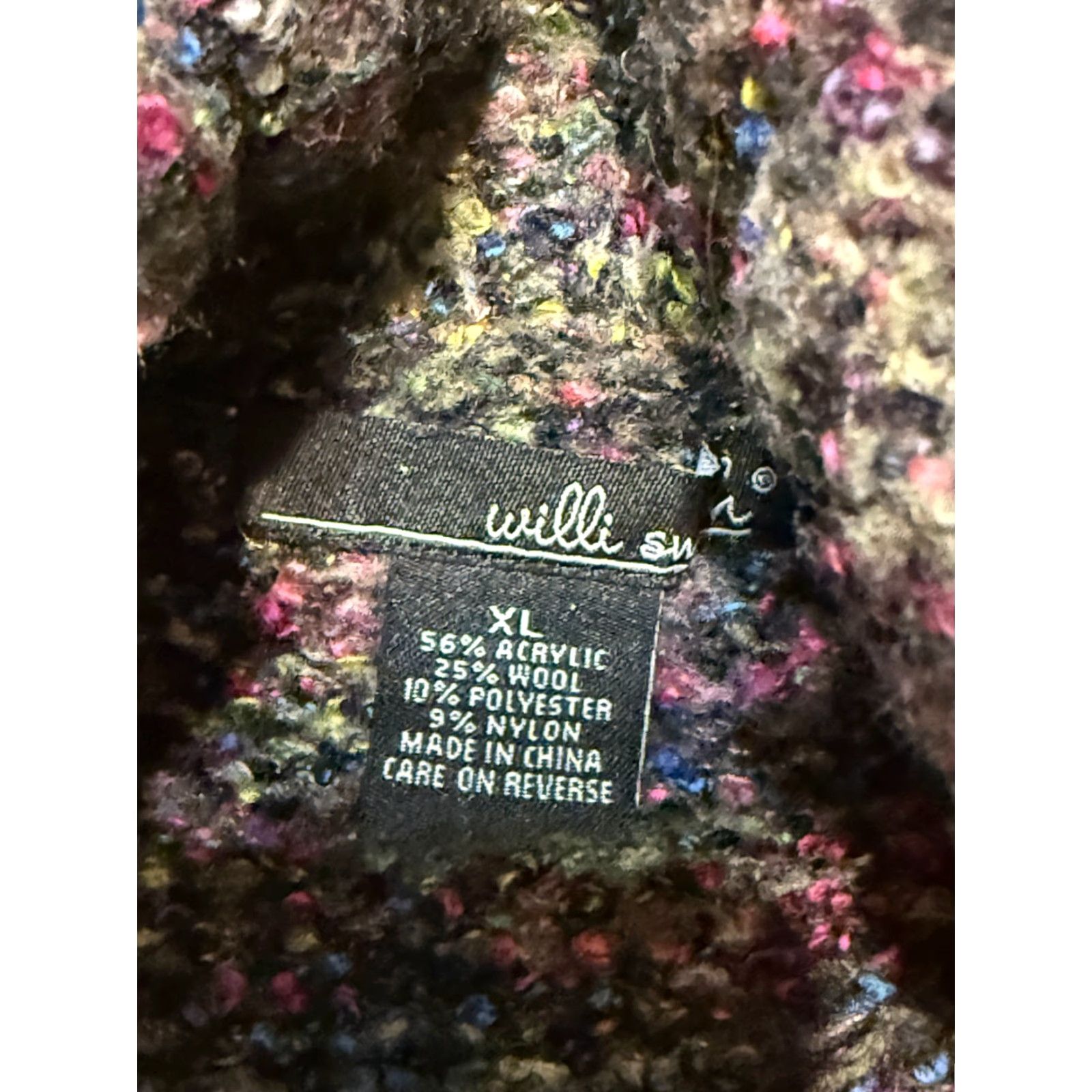 Willi Smith Willi Smith Sweater, Women's XL, Black, Multi, Turtleneck, Pullover, Knit, Regular Fit, Casual, Pullover, 2020s? Size XL / US 12-14 / IT 48-50 - 5 Thumbnail