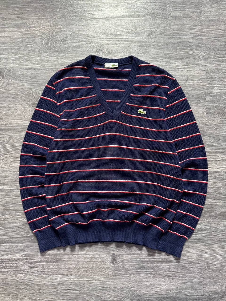 Lacoste Vintage Chemise Lacoste Made in France Striped Knit Sweater Size US L / EU 52-54 / 3 - 1 Thumbnail