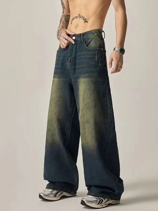 Japanese Brand VIBE Vintage washed and worn straight-leg wide-leg jeans Size US 30 / EU 46 - 4 Thumbnail