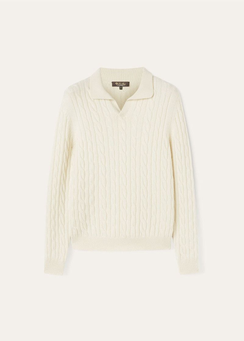 Loro Piana o1w1db10126 FAO5103 Jubilee Polo Shirt in White Size US L / EU 52-54 / 3 - 1 Thumbnail