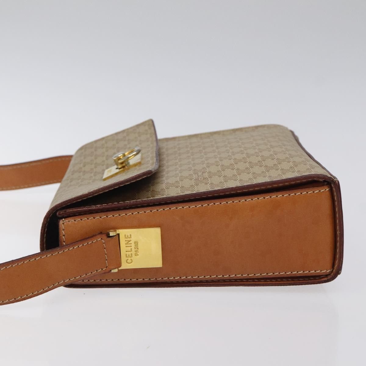 Celine CELINE Macadam Canvas Shoulder Bag Beige Gold Size ONE SIZE - 5 Thumbnail
