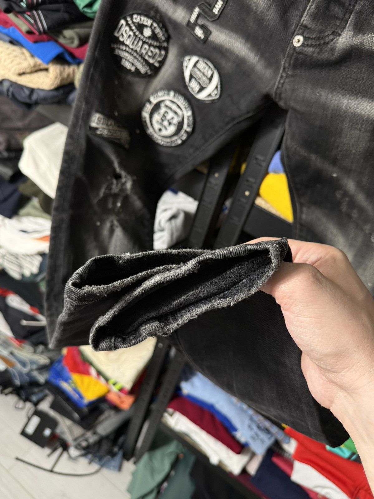Dsquared2 Dsquared2 Distressed Black Jeans Size 48 Patch Logo Slim Fit Size US 32 / EU 48 - 10 Thumbnail