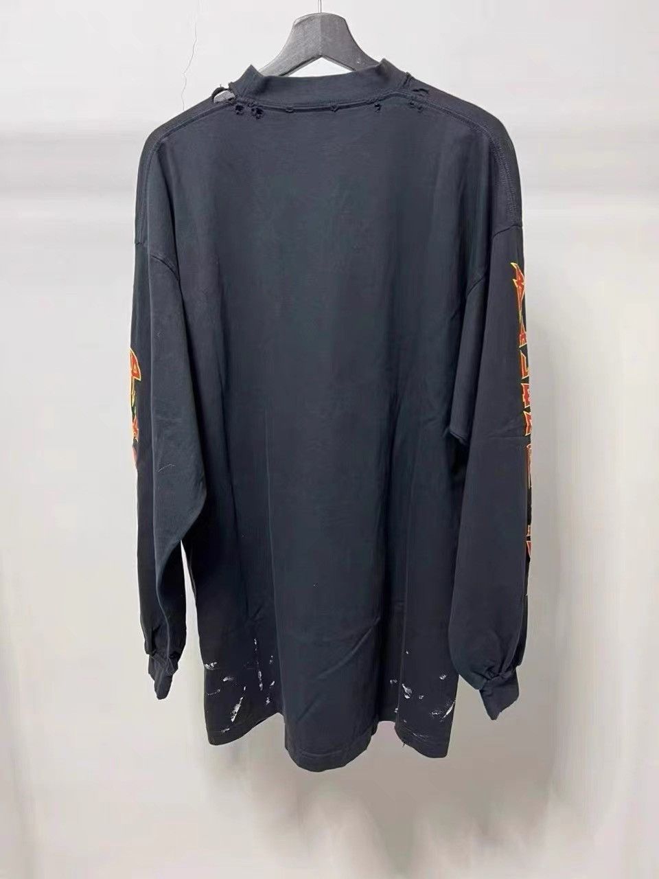 Balenciaga Balenciaga Flame Splatter Ripped Long Sleeve K28 Size US S / EU 44-46 / 1 - 2 Thumbnail