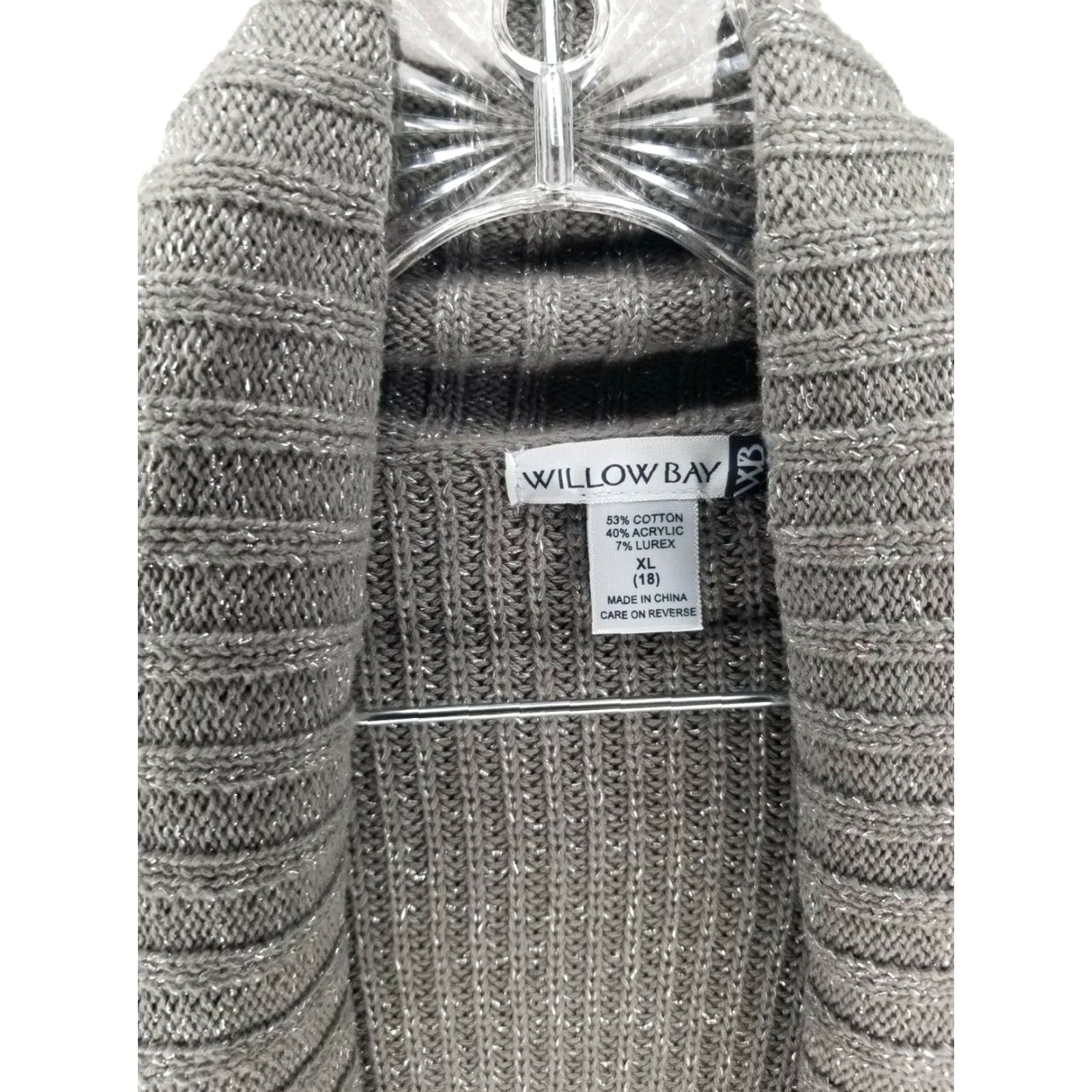 Vintage VINTAGE? No, it's not vintage. Willow Bay Cardigan Gray Women's XL Sweater NWT Size XL Sperkles Size XL / US 12-14 / IT 48-50 - 2 Thumbnail