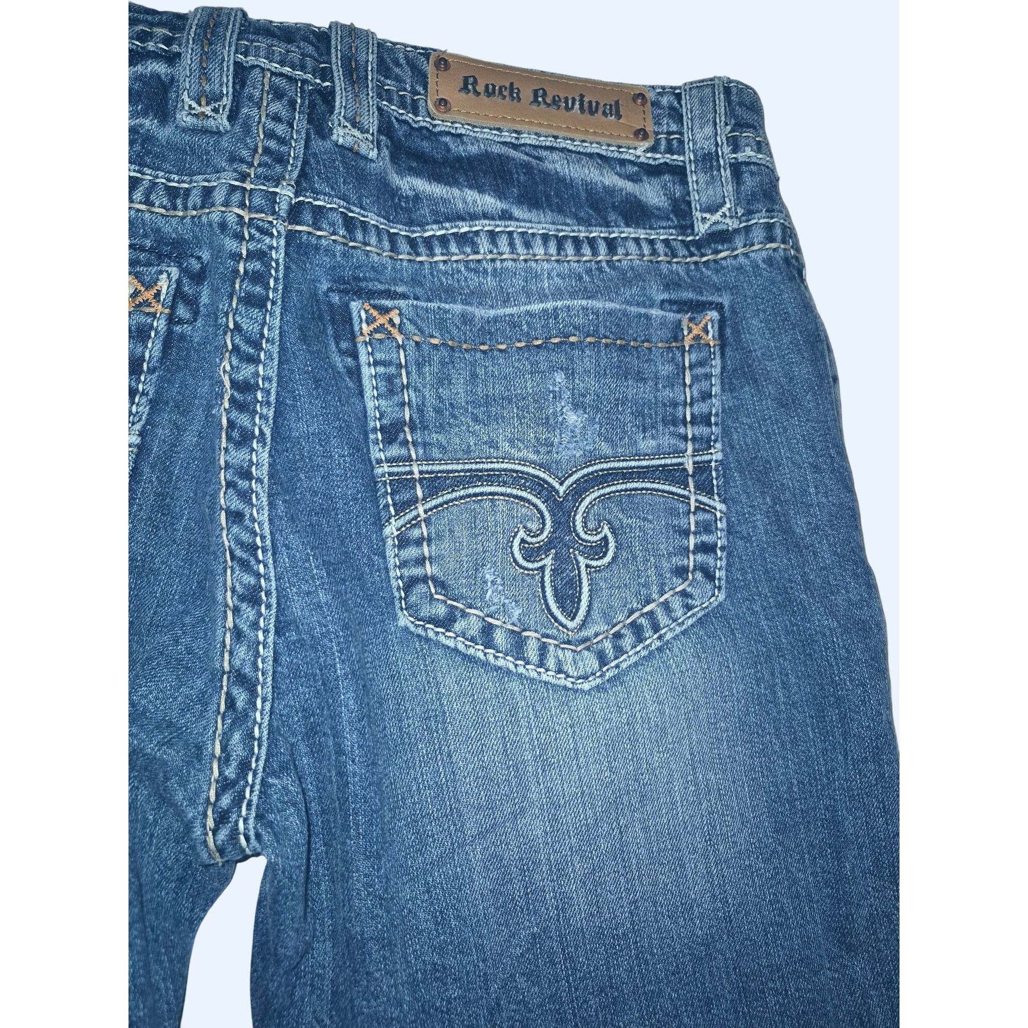 Rock Revival Rock Revival Distressed Relaxed Fit Jeans Size 10 Medium Was Size 32" / US 10 / IT 46 - 13 Thumbnail