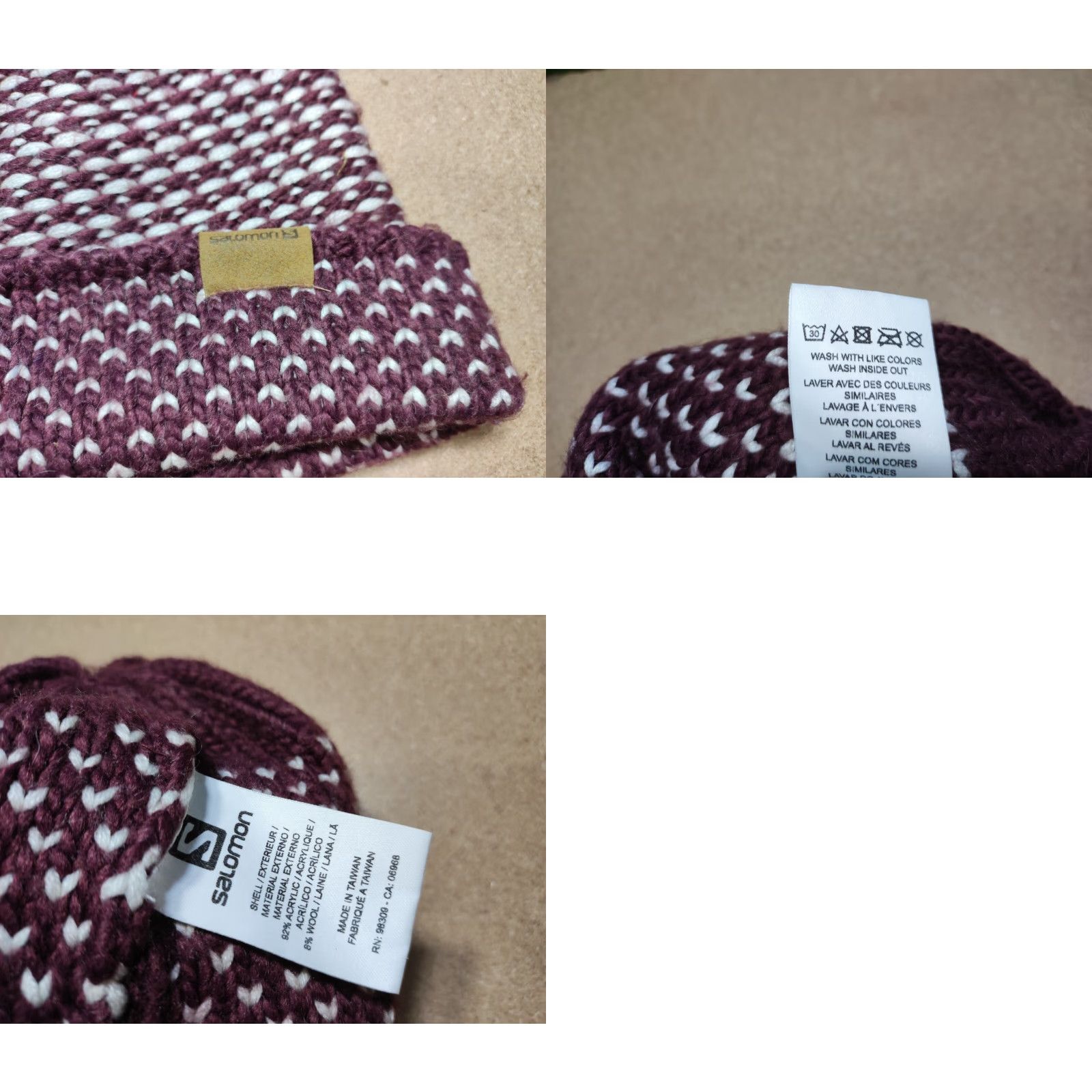 Salomon VINTAGE Salomon Beanie Hat Unisex Adults One Size Polka Dot Knit Size ONE SIZE - 8 Thumbnail