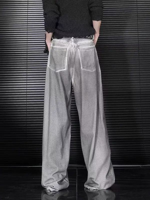 Japanese Brand VIBE Distressed dirty baggy wide leg jeans Size US 33 - 4 Thumbnail