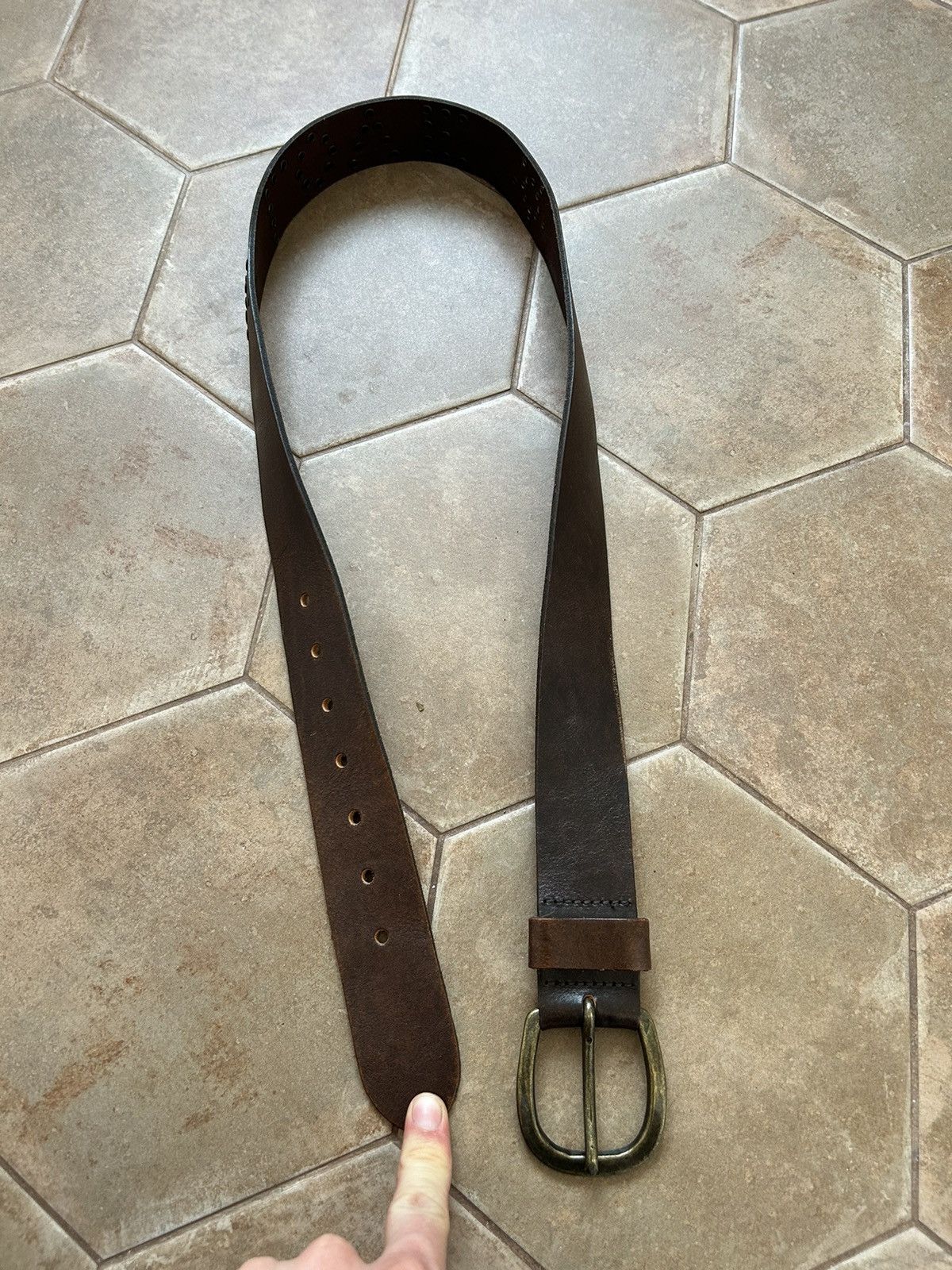 Other VINTAGE LEATHER BELT Japanese Size ONE SIZE - 4 Thumbnail