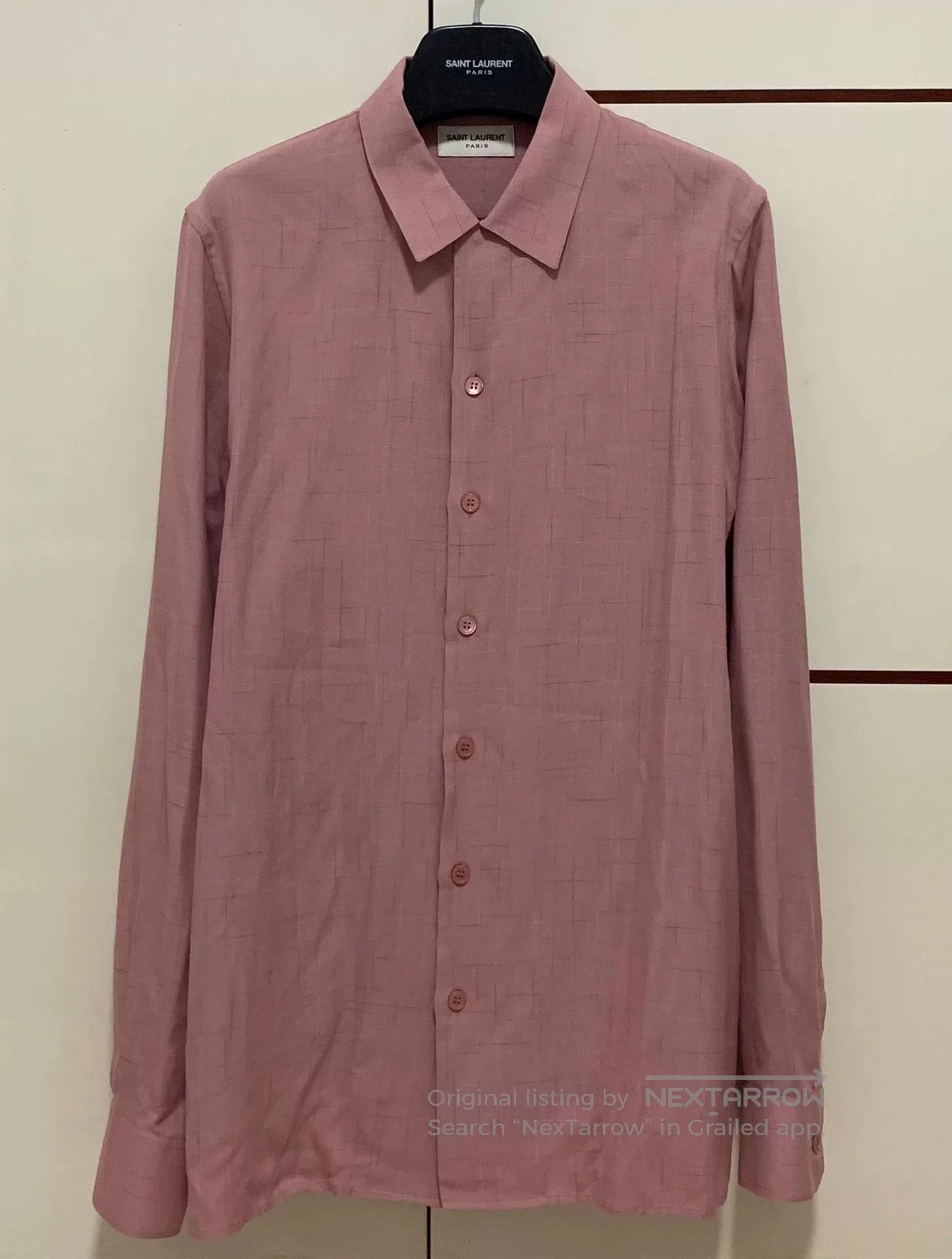 Saint Laurent Paris Saint Laurent SLP 14FW Pink Cuban Collar Shirt. Size US M / EU 48-50 / 2 - 1 Thumbnail