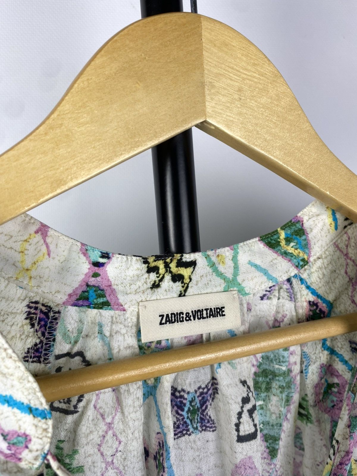 Designer × Zadig & Voltaire Zadig&Voltaire Monogram Graphic Print Blouse Size L / US 10 / IT 46 - 3 Thumbnail
