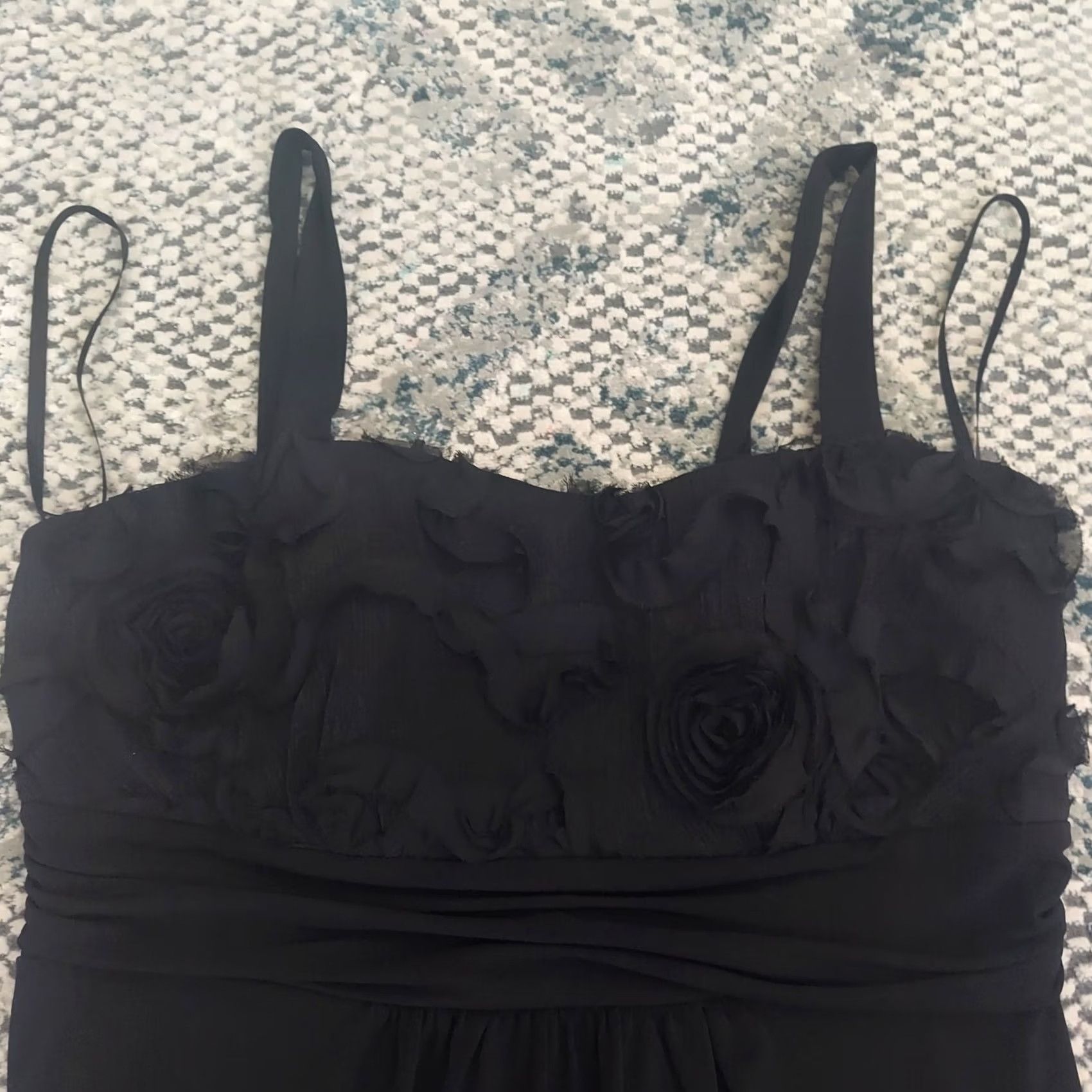 Vintage En Focus Studio Women’s Black Rose Maxi Dress - Size 12 - Sleeveless - Long - Polyester Spandex - Formal Party Communion - Solid - 12 - Women Size XL / US 12-14 / IT 48-50 - 5 Thumbnail
