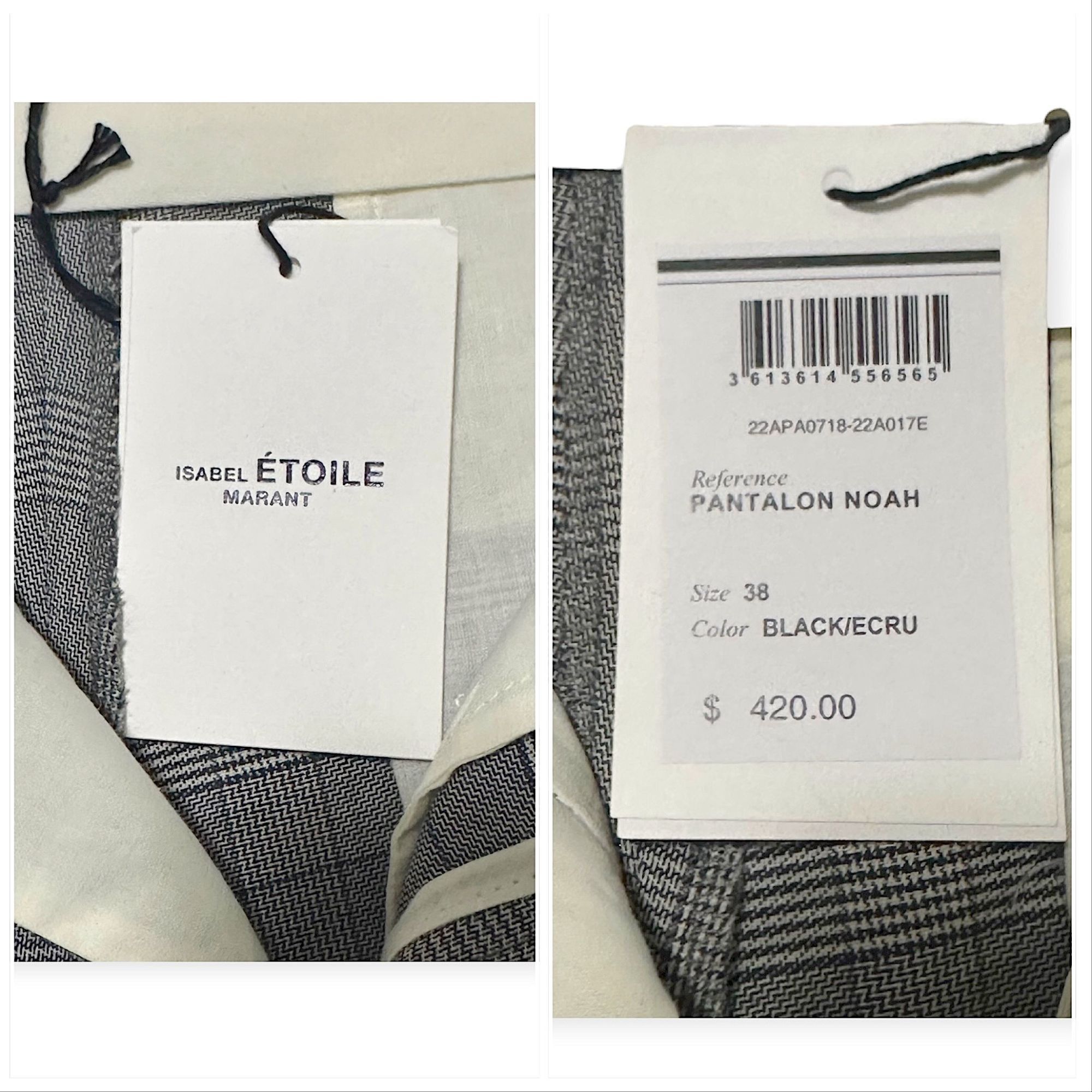 Isabel Marant Etoile Isabel Marant Étoile Noah Check Cropped Wool Pants NWT Size 27" / US 4 / IT 40 - 4 Thumbnail